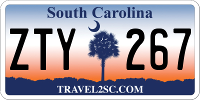 SC license plate ZTY267