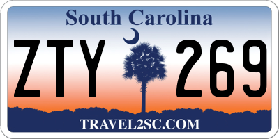 SC license plate ZTY269
