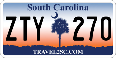 SC license plate ZTY270
