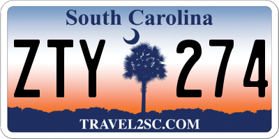 SC license plate ZTY274