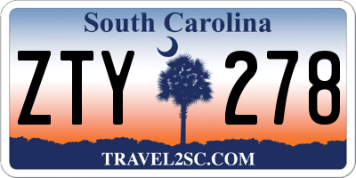 SC license plate ZTY278