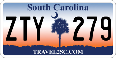 SC license plate ZTY279