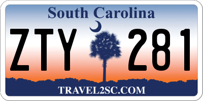 SC license plate ZTY281