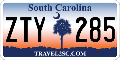 SC license plate ZTY285