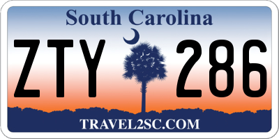 SC license plate ZTY286