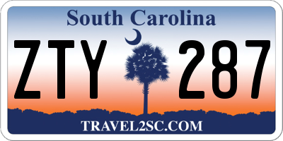 SC license plate ZTY287