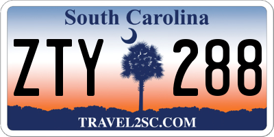 SC license plate ZTY288
