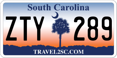 SC license plate ZTY289