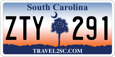 SC license plate ZTY291