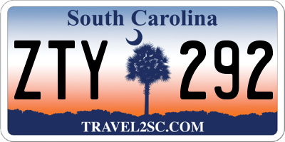 SC license plate ZTY292