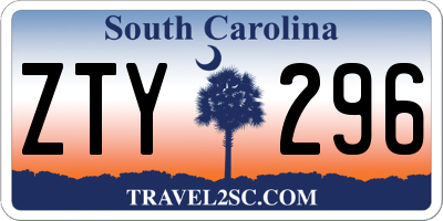 SC license plate ZTY296