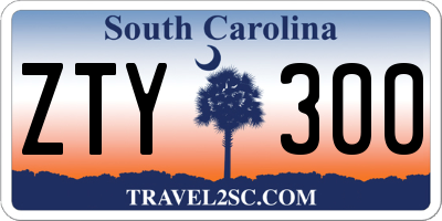 SC license plate ZTY300
