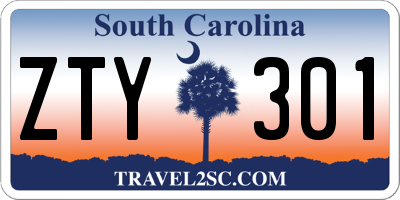 SC license plate ZTY301