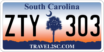 SC license plate ZTY303