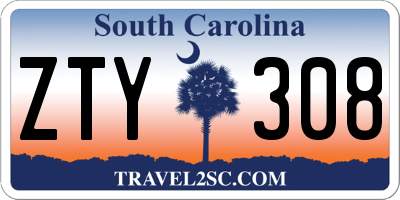SC license plate ZTY308