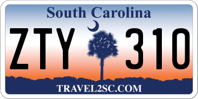SC license plate ZTY310