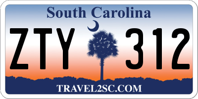 SC license plate ZTY312