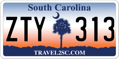 SC license plate ZTY313