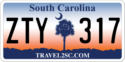 SC license plate ZTY317