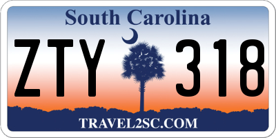 SC license plate ZTY318