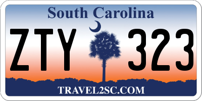 SC license plate ZTY323