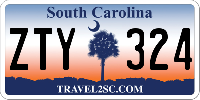 SC license plate ZTY324