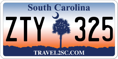 SC license plate ZTY325