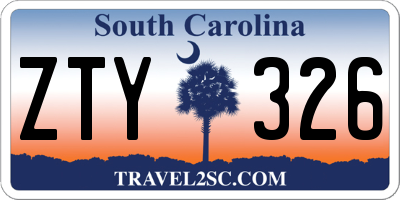 SC license plate ZTY326