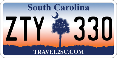 SC license plate ZTY330