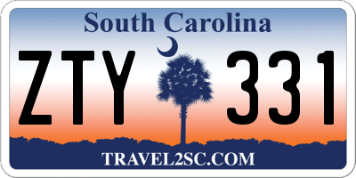 SC license plate ZTY331