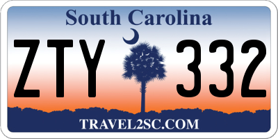 SC license plate ZTY332