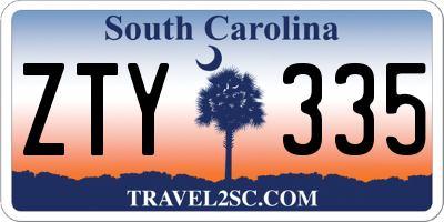 SC license plate ZTY335
