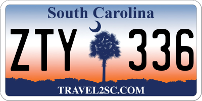 SC license plate ZTY336