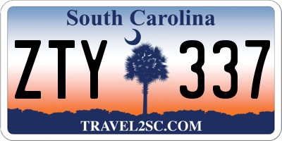 SC license plate ZTY337