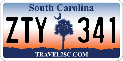 SC license plate ZTY341