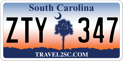 SC license plate ZTY347