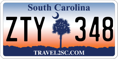 SC license plate ZTY348