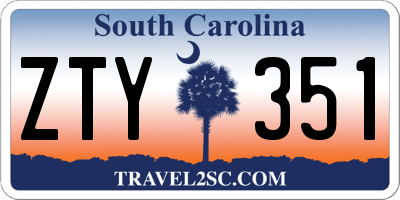 SC license plate ZTY351