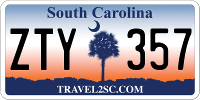 SC license plate ZTY357