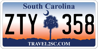 SC license plate ZTY358