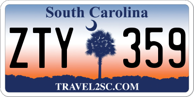 SC license plate ZTY359