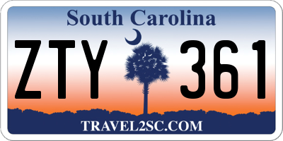 SC license plate ZTY361