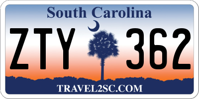 SC license plate ZTY362