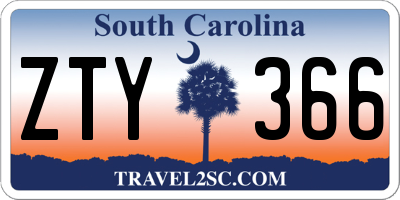 SC license plate ZTY366