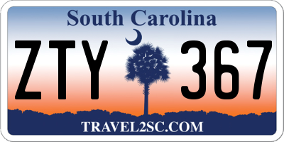 SC license plate ZTY367