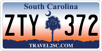 SC license plate ZTY372