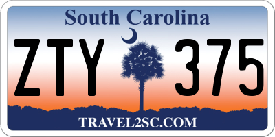 SC license plate ZTY375