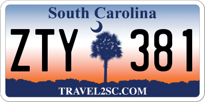 SC license plate ZTY381