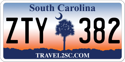 SC license plate ZTY382