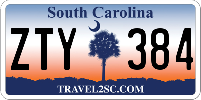 SC license plate ZTY384